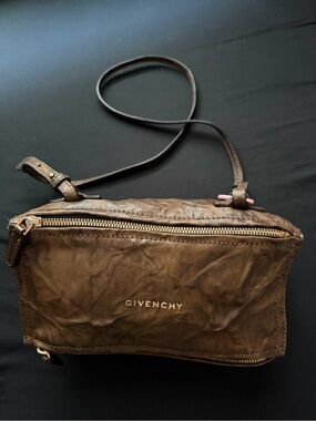 Givenchy Brown Leather Pandora Mini Crossbody Bag